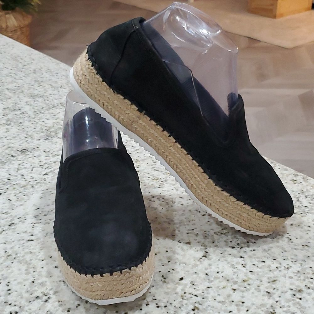 Gianni Bini Sabble Black Suede Espadrille , Women's US 9